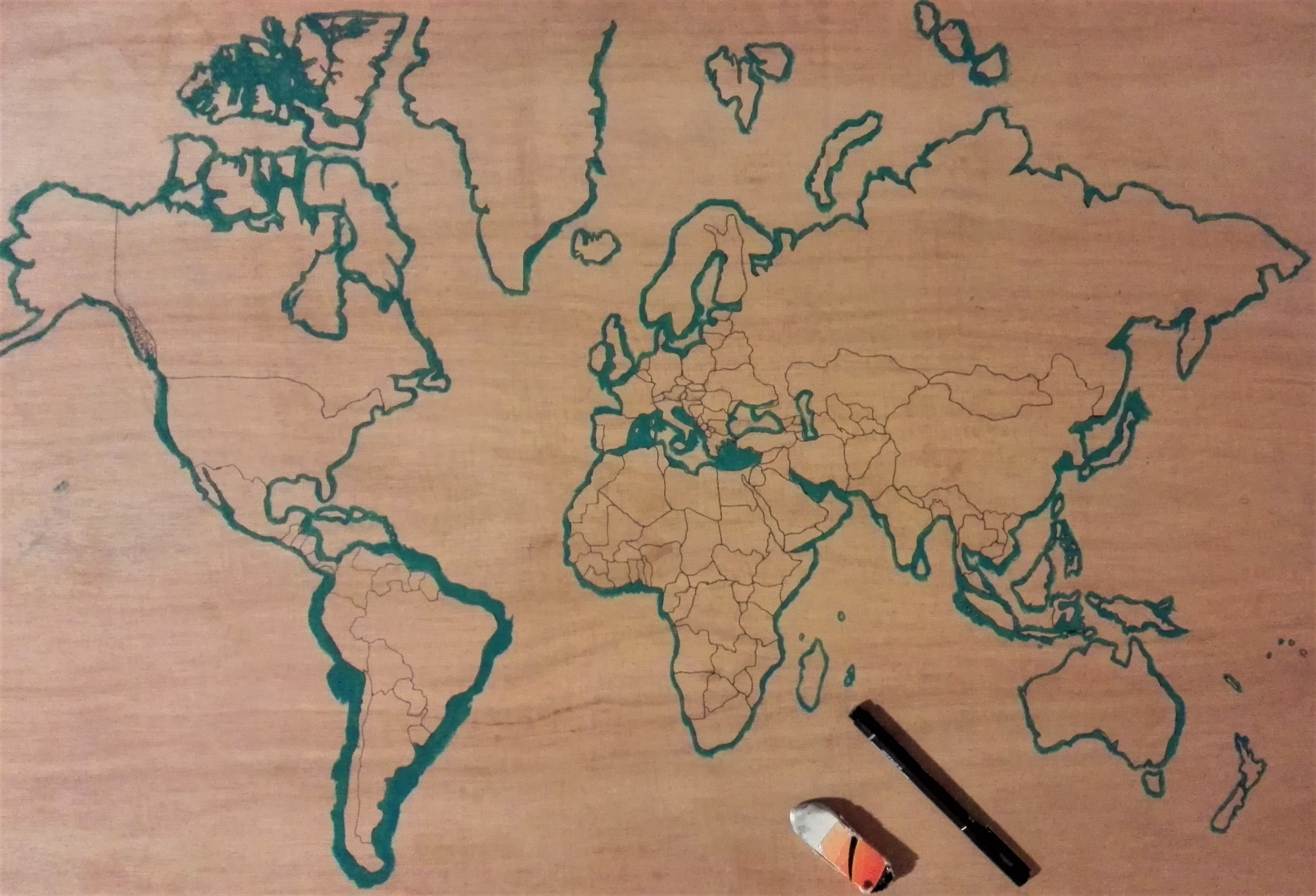 mappe monde à créer: le tour du monde en peinture